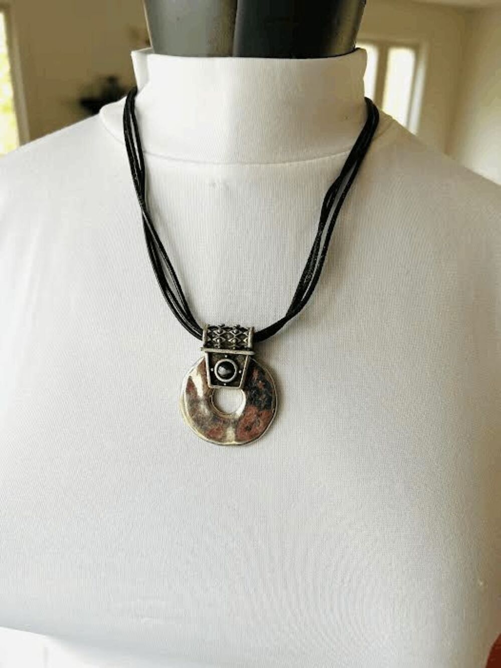 CHICOS Anthropology Style Medallion Rope Chain Necklace